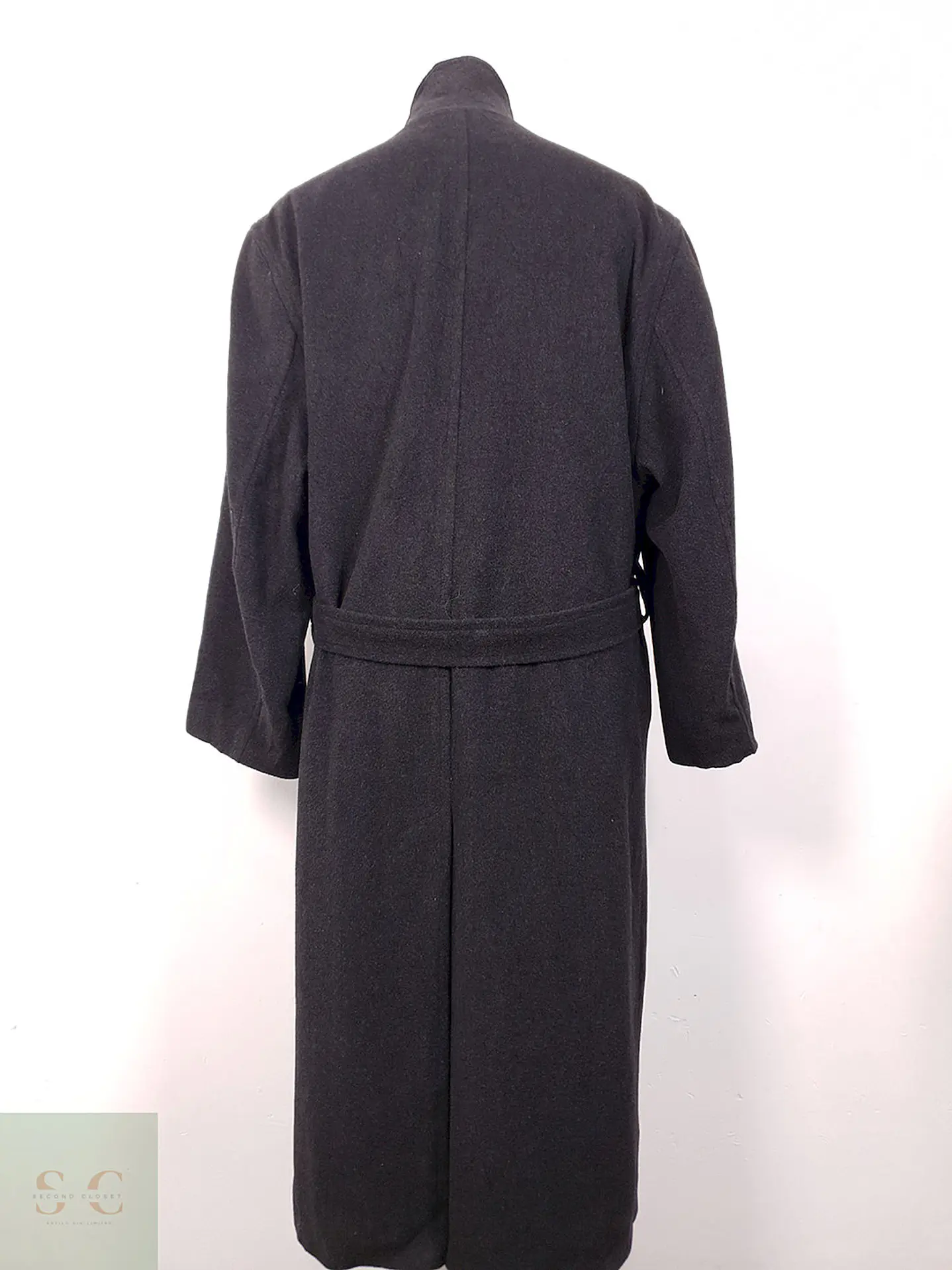 Abrigo Largo Henry Morell Plomo 50% Lana con Cinturón - Talla L 8