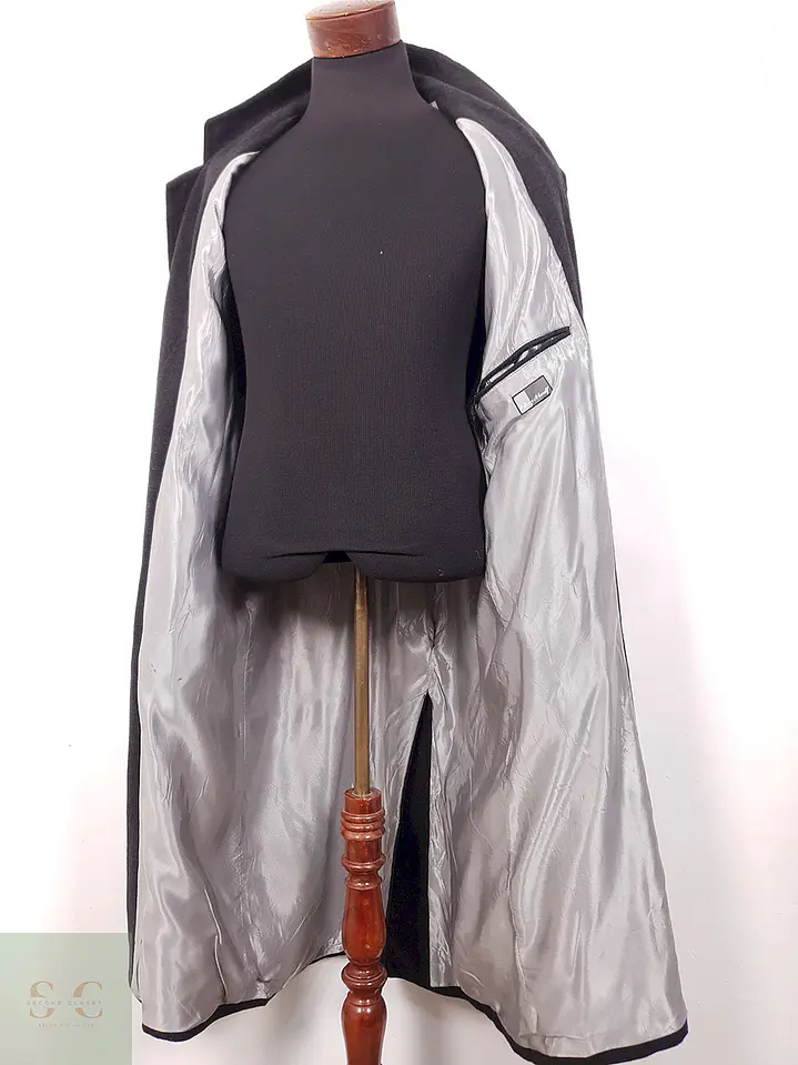 Abrigo Largo Henry Morell Plomo 50% Lana con Cinturón - Talla L 13
