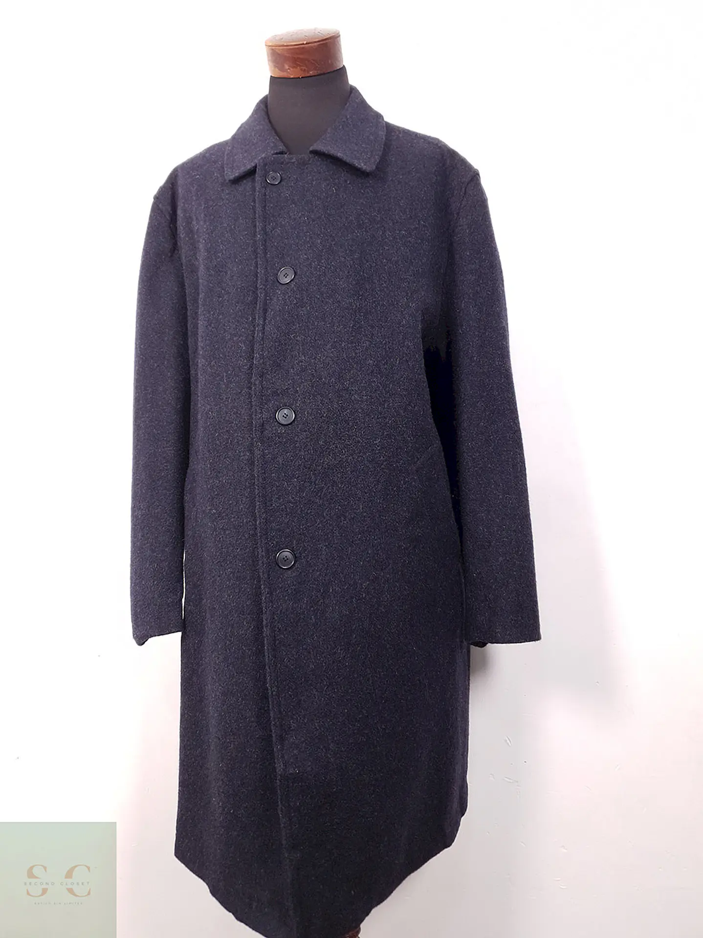 Abrigo Largo Duke of Wellington Azul 100% Lana Virgen - Talla 3XL 3