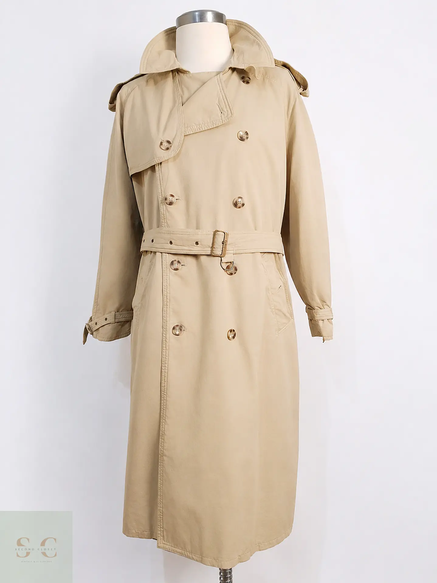 Trench Hugo Boss Cruzado con Cinturón Beige - Talla 3XL 1