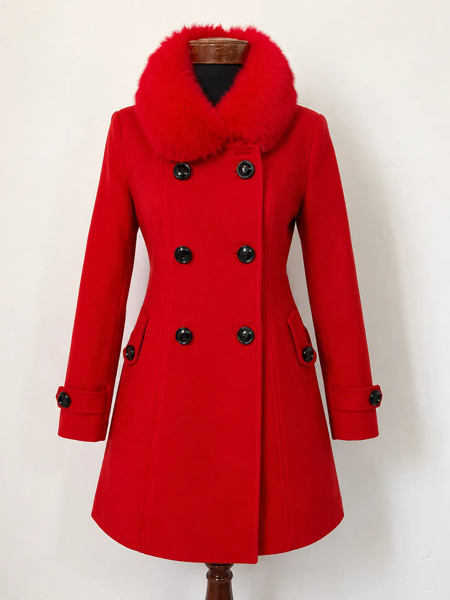 Abrigo cruzado mujer Owind Rojo - Talla XS 1