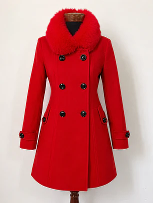 Abrigo cruzado mujer Owind Rojo - Talla XS