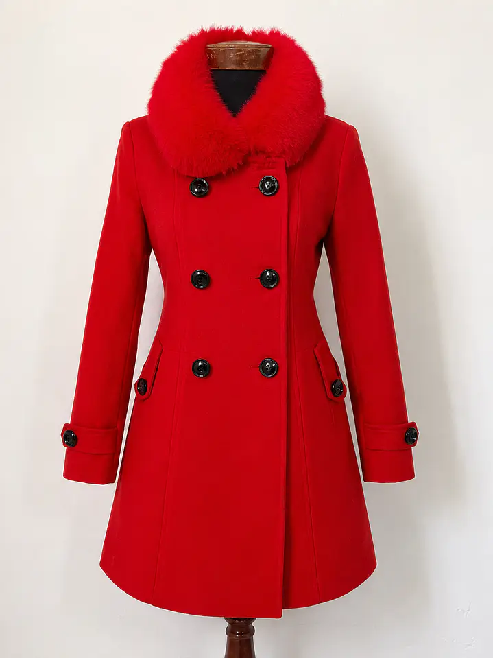Abrigo cruzado mujer Owind Rojo - Talla XS 1
