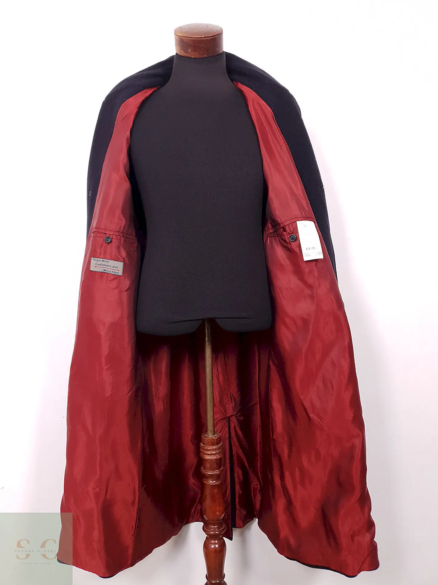Abrigo Largo Azul Breuninger Lana Virgen y Cashmere - Talla XL 12