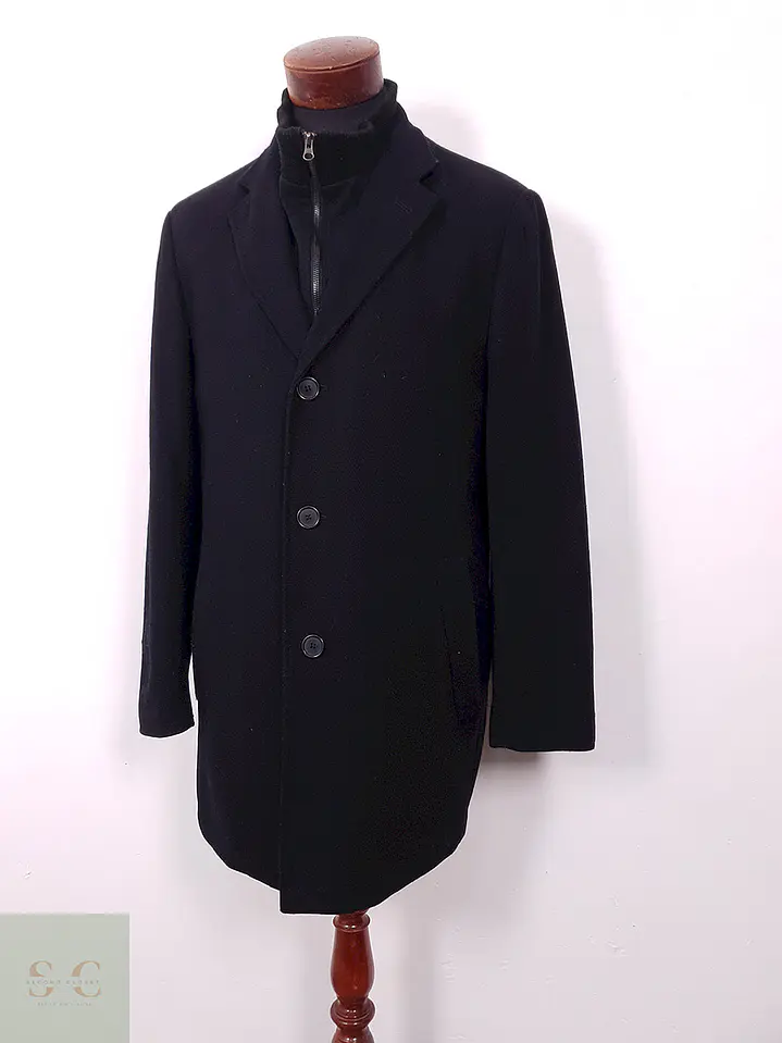 Abrigo Biaggini Negro Lana Virgen Blend - Talla ML 2
