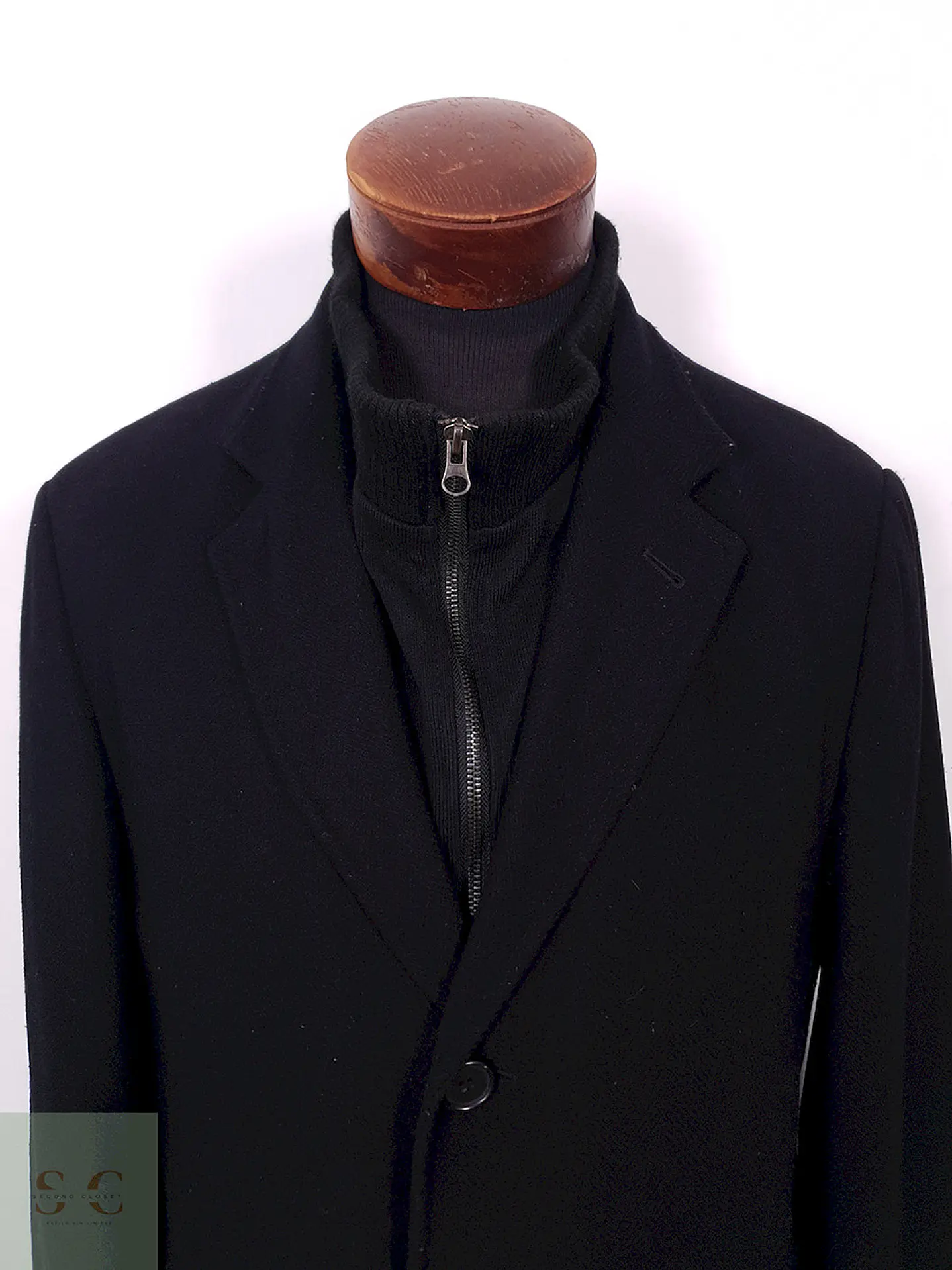 Abrigo Biaggini Negro Lana Virgen Blend - Talla ML 5