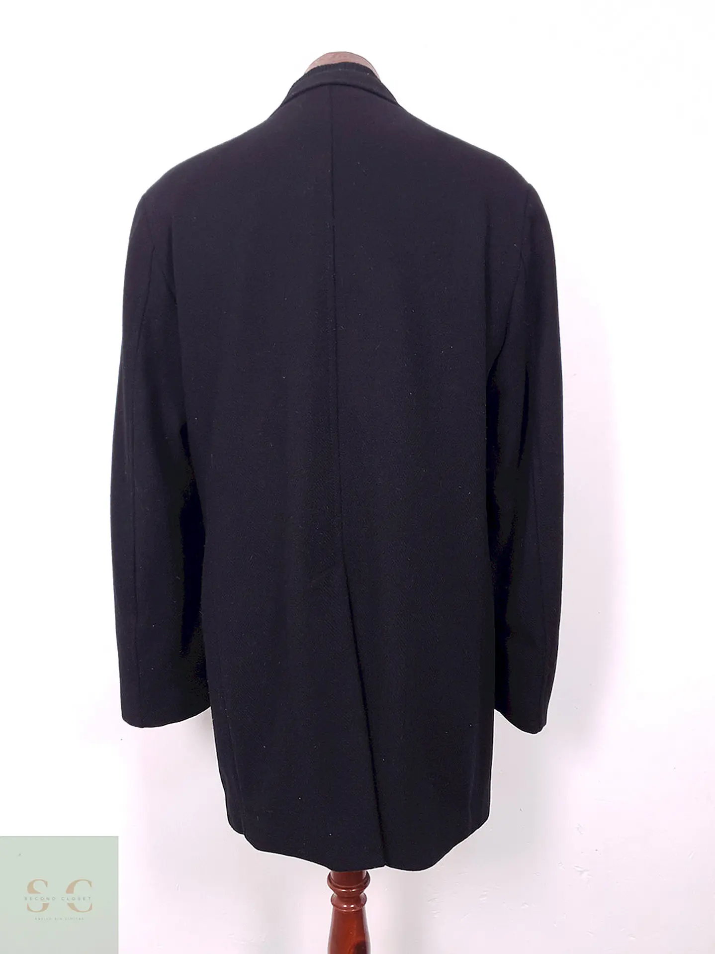 Abrigo Biaggini Negro Lana Virgen Blend - Talla ML 11