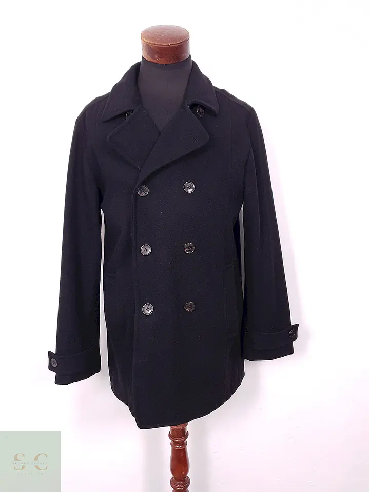 Abrigo Marinero Superior High Class Negro 90% Lana Virgen - Talla ML 1