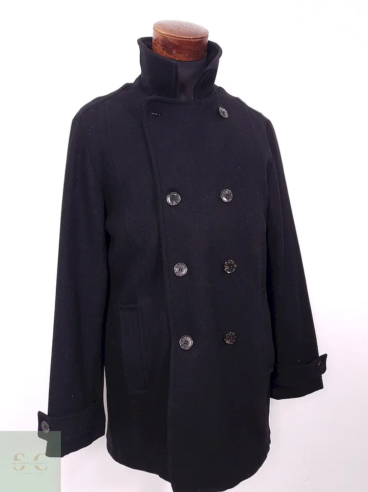 Abrigo Marinero Superior High Class Negro 90% Lana Virgen - Talla ML 7