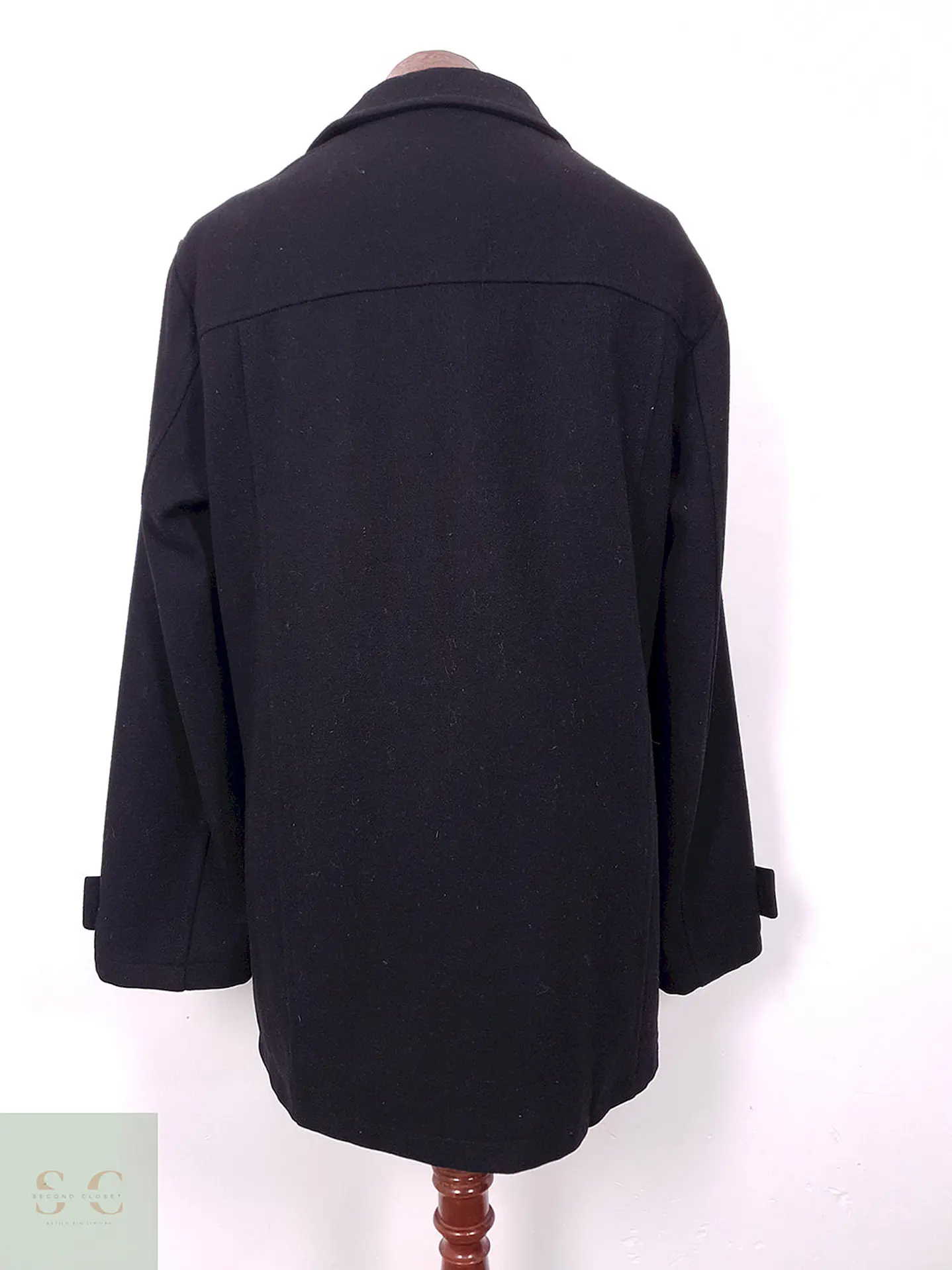 Abrigo Marinero Superior High Class Negro 90% Lana Virgen - Talla ML 12