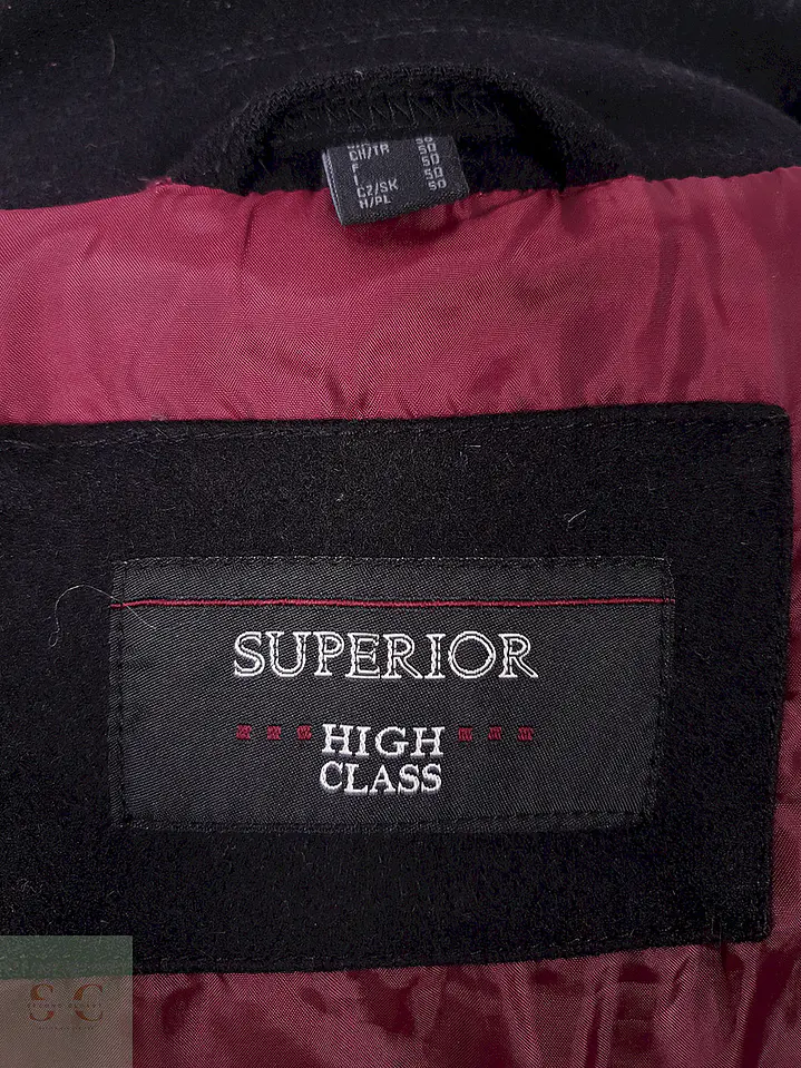 Abrigo Marinero Superior High Class Negro 90% Lana Virgen - Talla ML 13