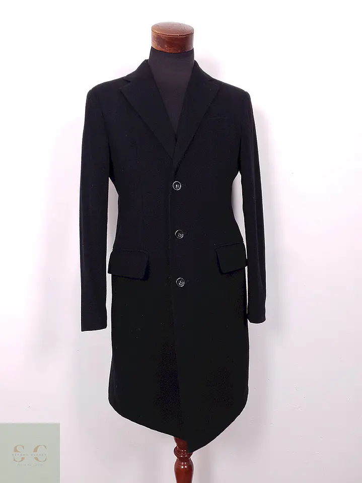 Abrigo Largo Negro Yorn Lana y Cashmere - Talla SM 1