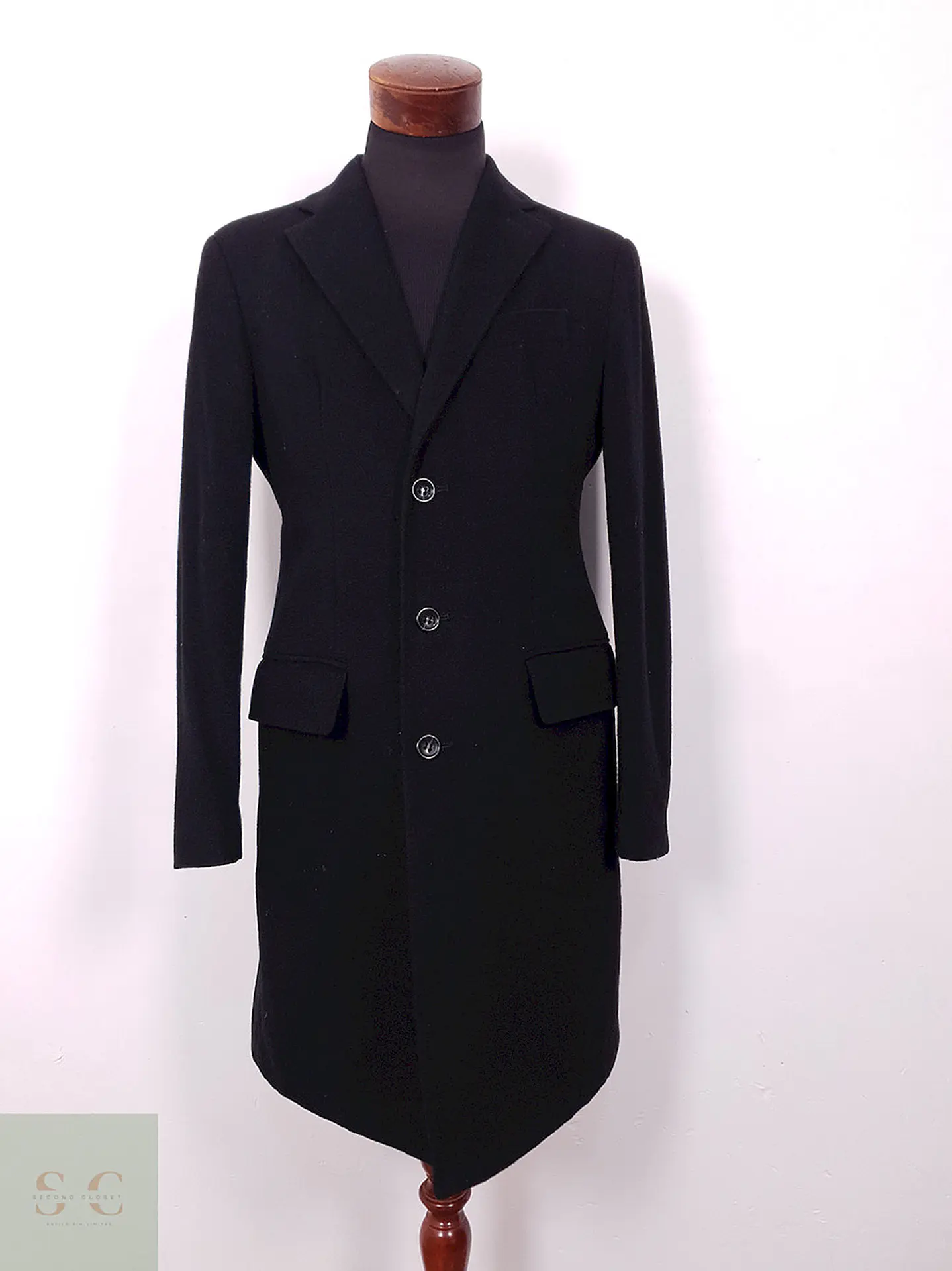 Abrigo Largo Negro Yorn Lana y Cashmere - Talla SM 2