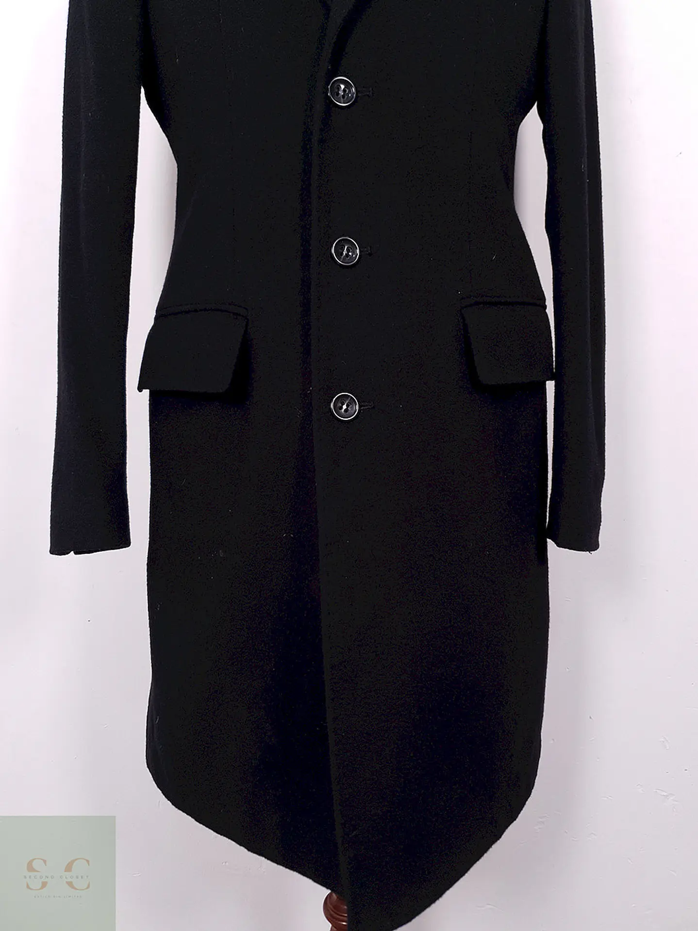 Abrigo Largo Negro Yorn Lana y Cashmere - Talla SM 4