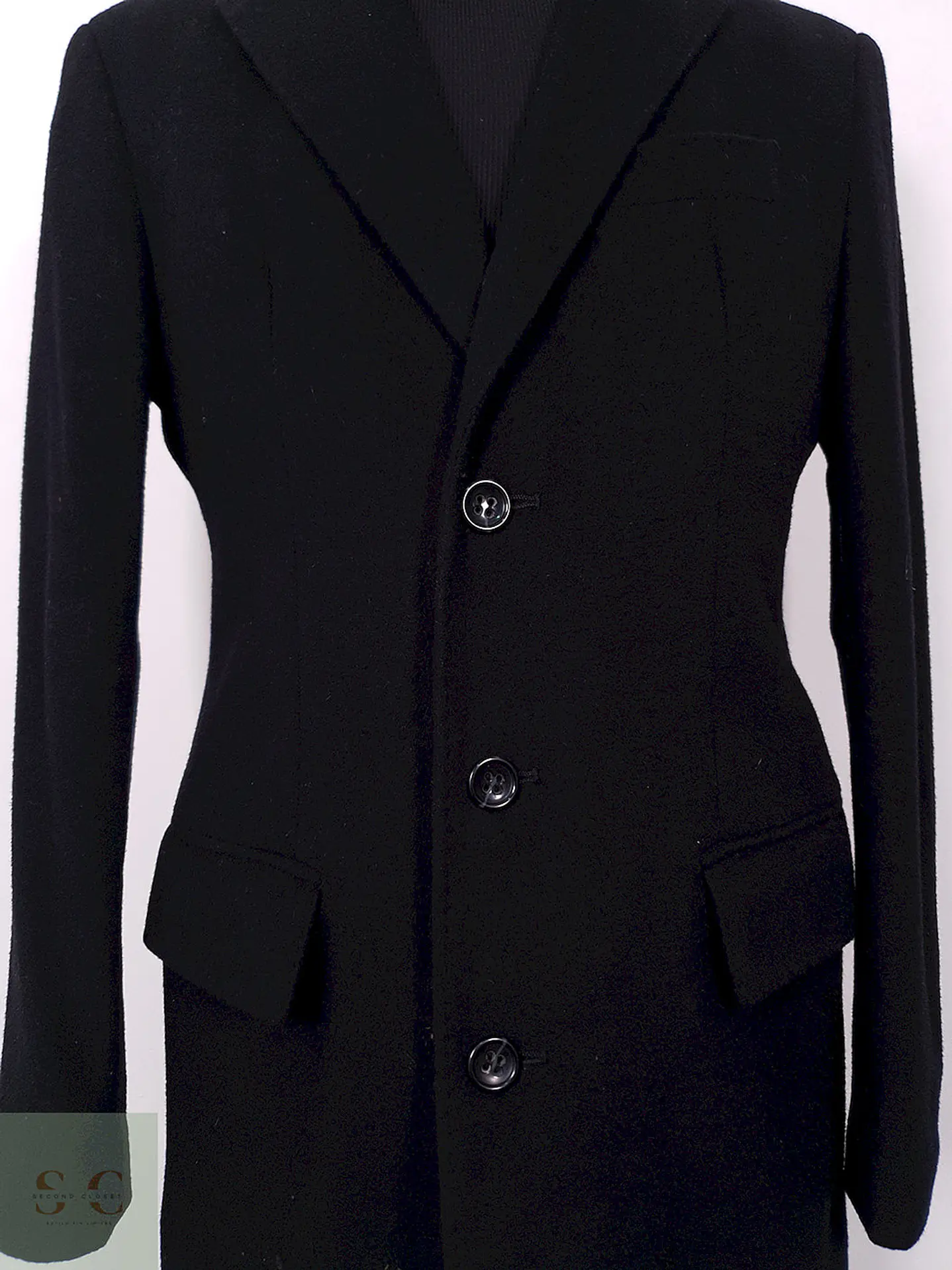 Abrigo Largo Negro Yorn Lana y Cashmere - Talla SM 5