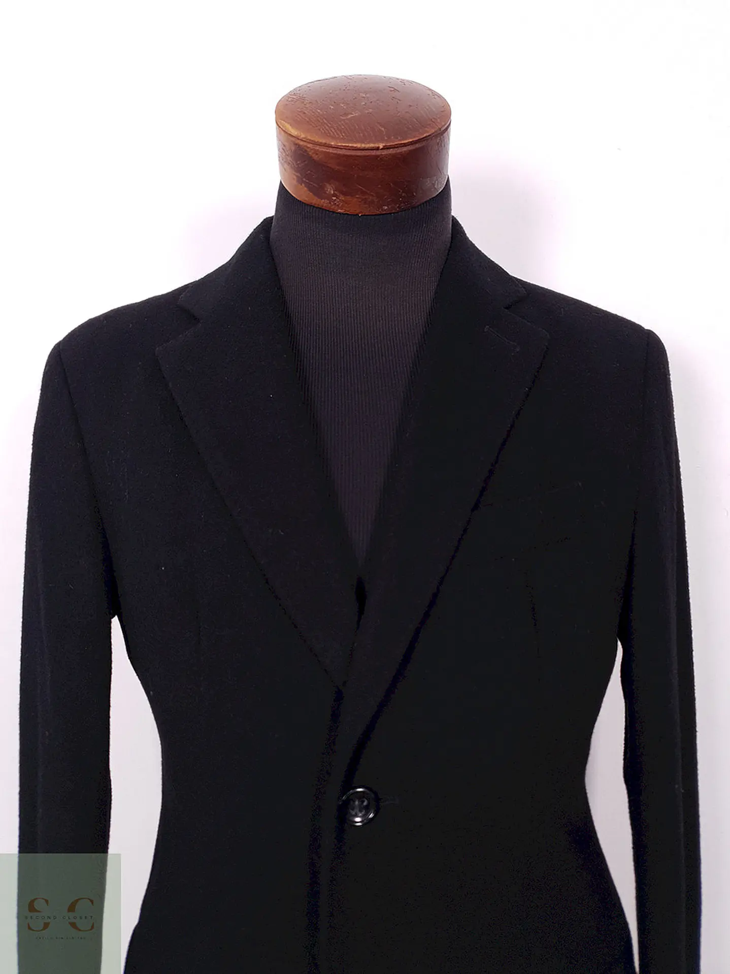 Abrigo Largo Negro Yorn Lana y Cashmere - Talla SM 6