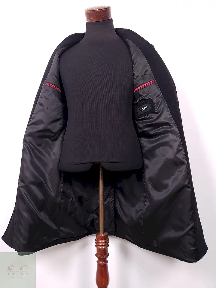 Abrigo Largo Negro Yorn Lana y Cashmere - Talla SM 11