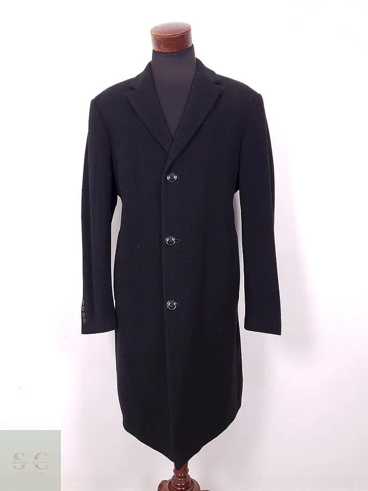 Abrigo Largo Dal Top Line Negro Lana Virgen y Cashmere - Talla LXL 1