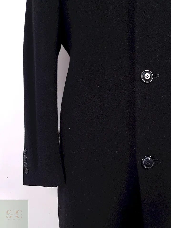 Abrigo Largo Dal Top Line Negro Lana Virgen y Cashmere - Talla LXL 4
