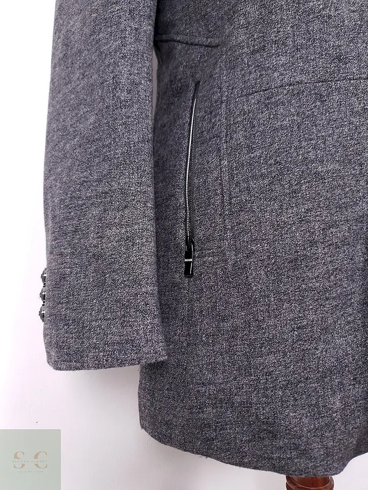 Abrigo Vintage Gris Mezcla Lana - Talla M 4
