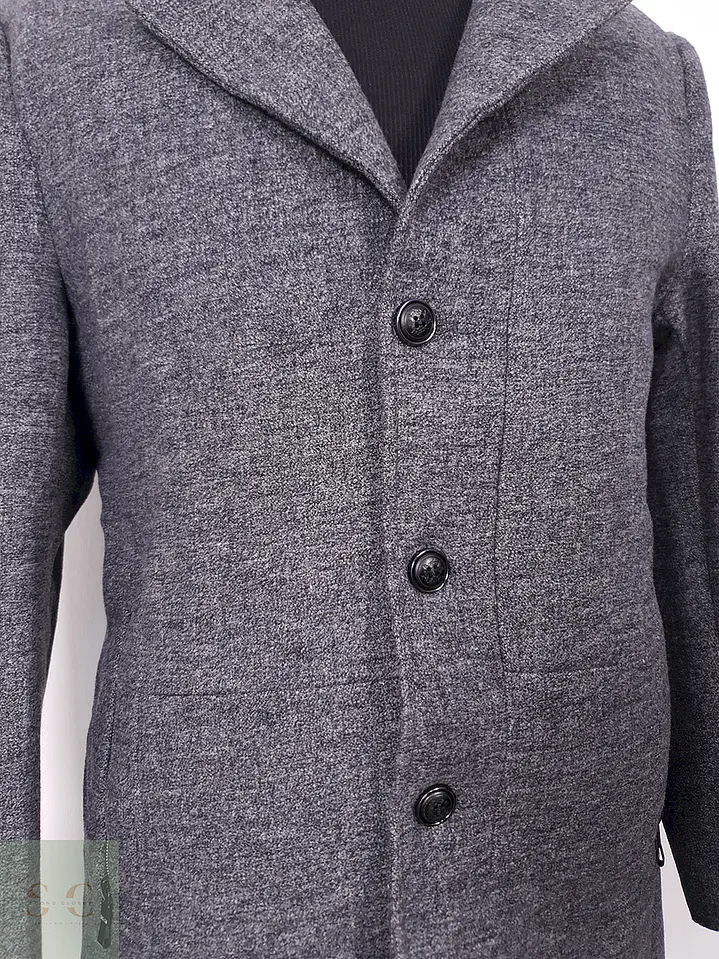 Abrigo Vintage Gris Mezcla Lana - Talla M 5