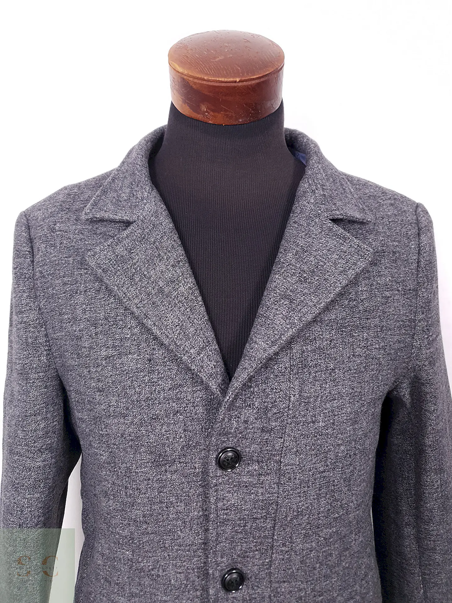 Abrigo Vintage Gris Mezcla Lana - Talla M 6