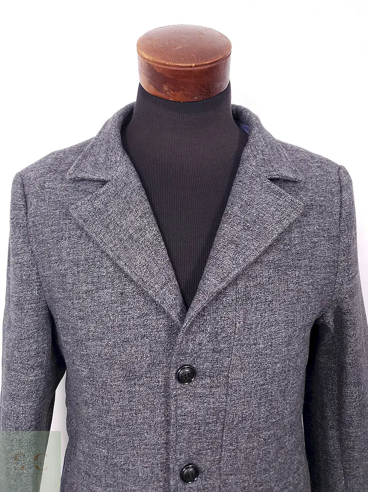 Abrigo Vintage Gris Mezcla Lana - Talla M 6