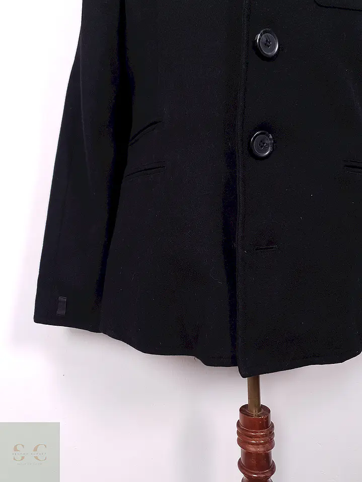 Abrigo Negro Matte Black 80% Lana - Talla SM 3