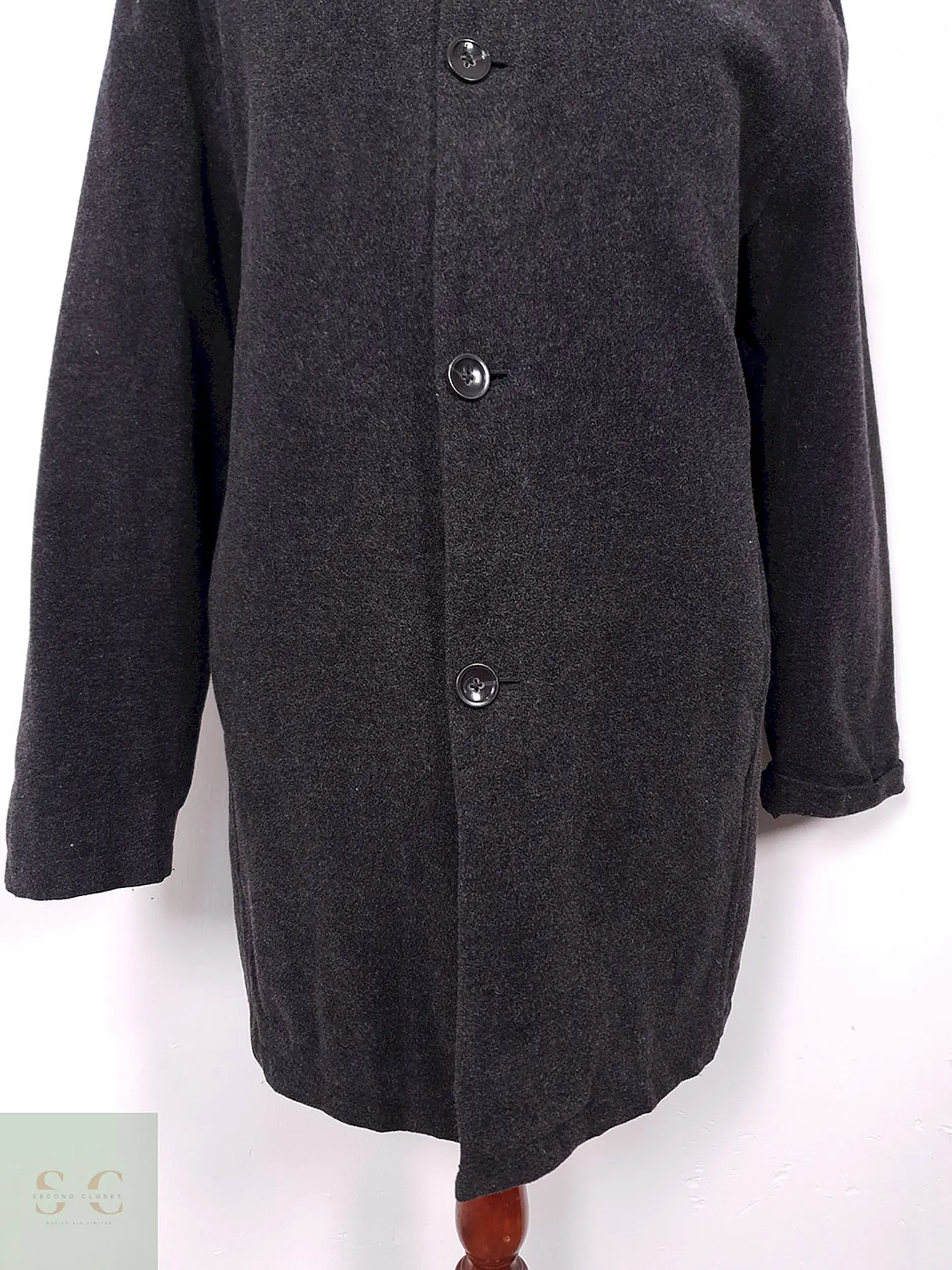 Abrigo Banana Republic Plomo Lana Virgen y Cashmere - Talla LXL 3