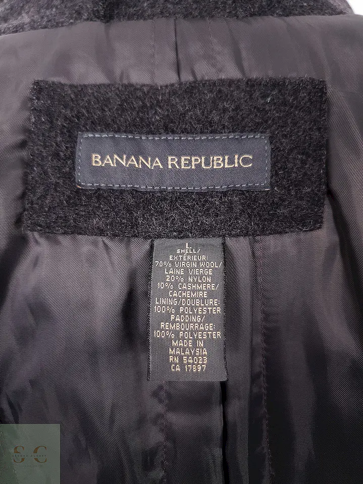 Abrigo Banana Republic Plomo Lana Virgen y Cashmere - Talla LXL 11