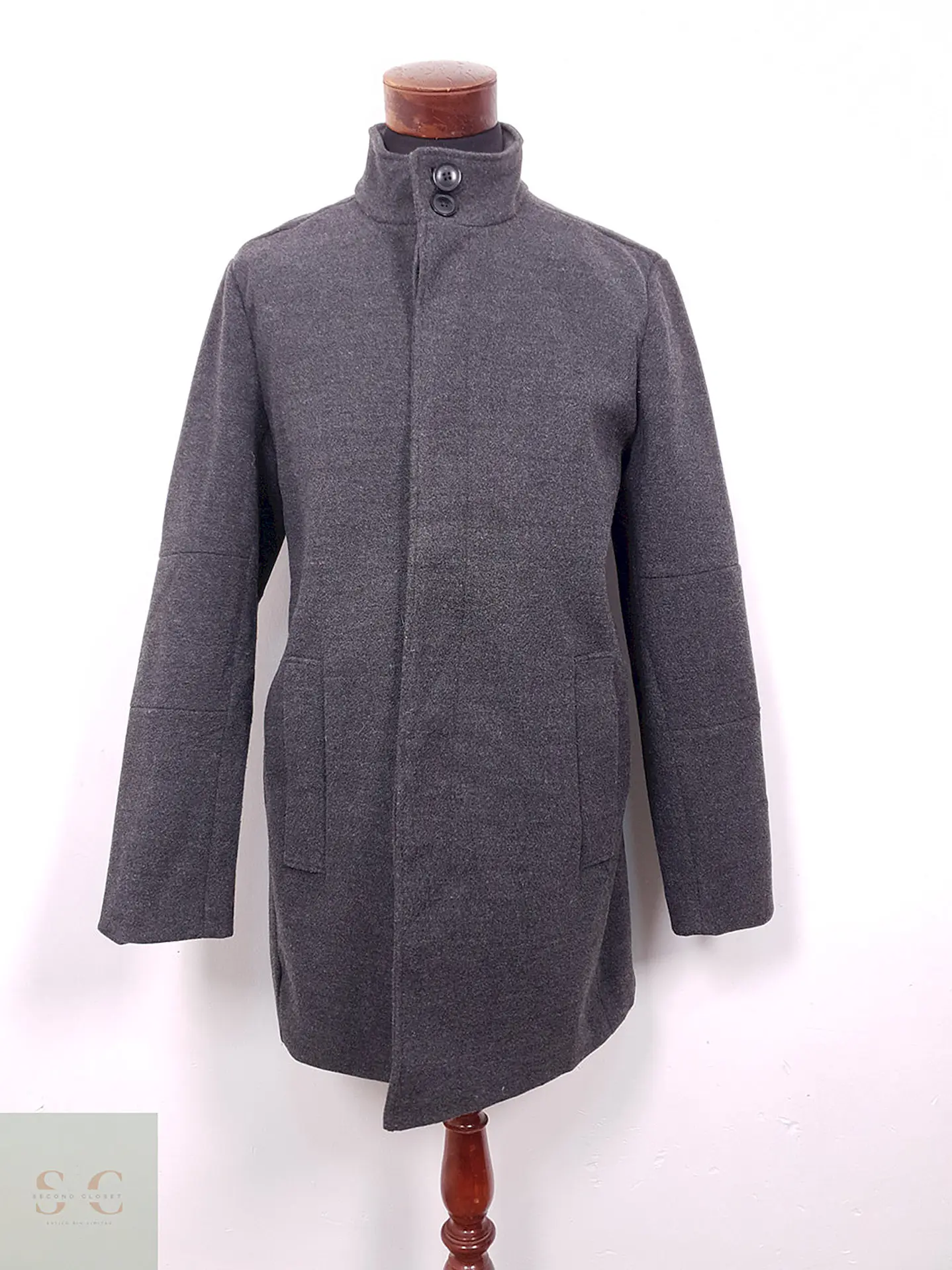 Abrigo Leftiesman Plomo Mezcla Lana - Talla L 1