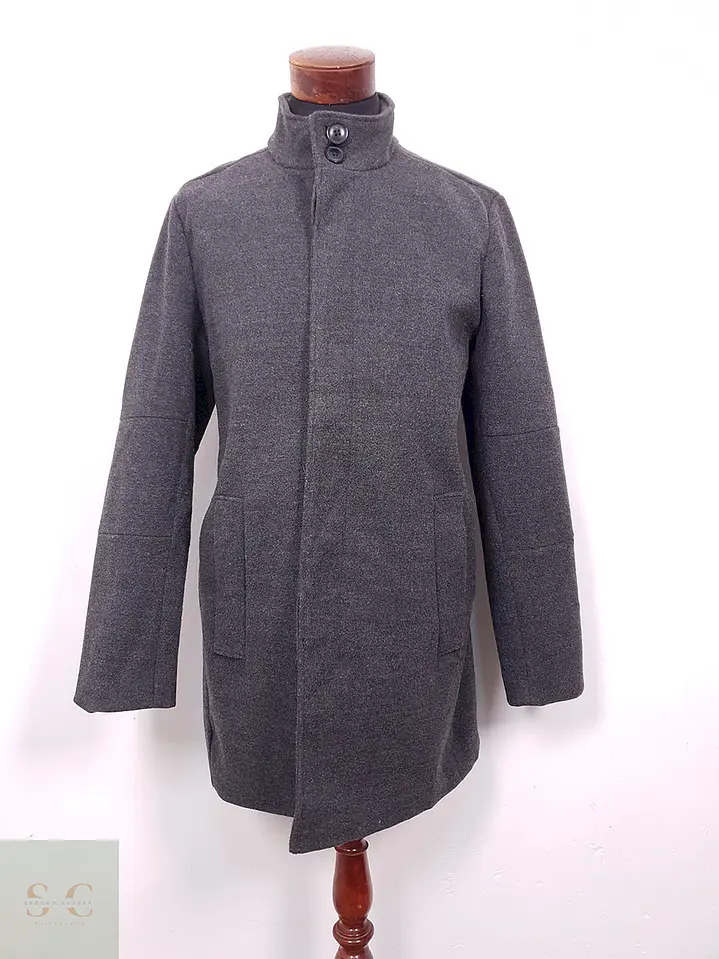 Abrigo Leftiesman Plomo Mezcla Lana - Talla L 1