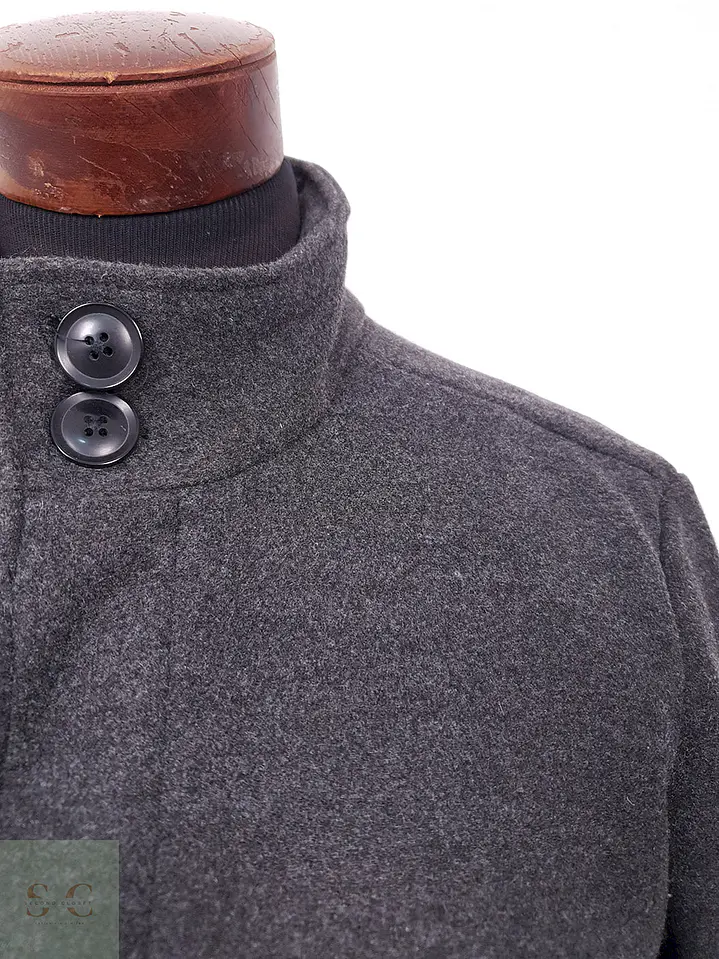Abrigo Leftiesman Plomo Mezcla Lana - Talla L 6