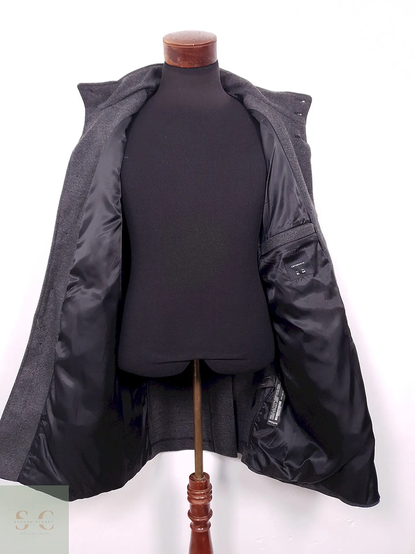 Abrigo Leftiesman Plomo Mezcla Lana - Talla L 10