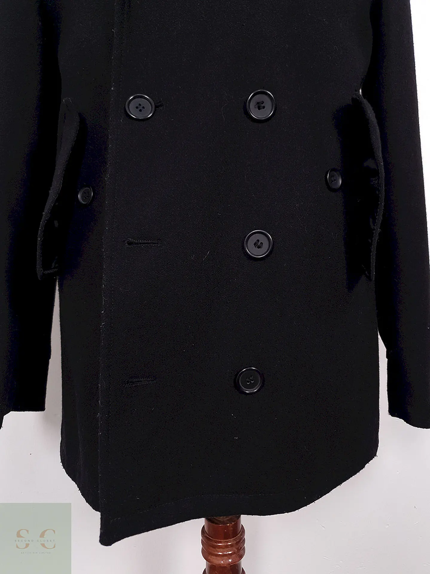 Abrigo Marinero Coolwater Negro 75% Lana - Talla M 3