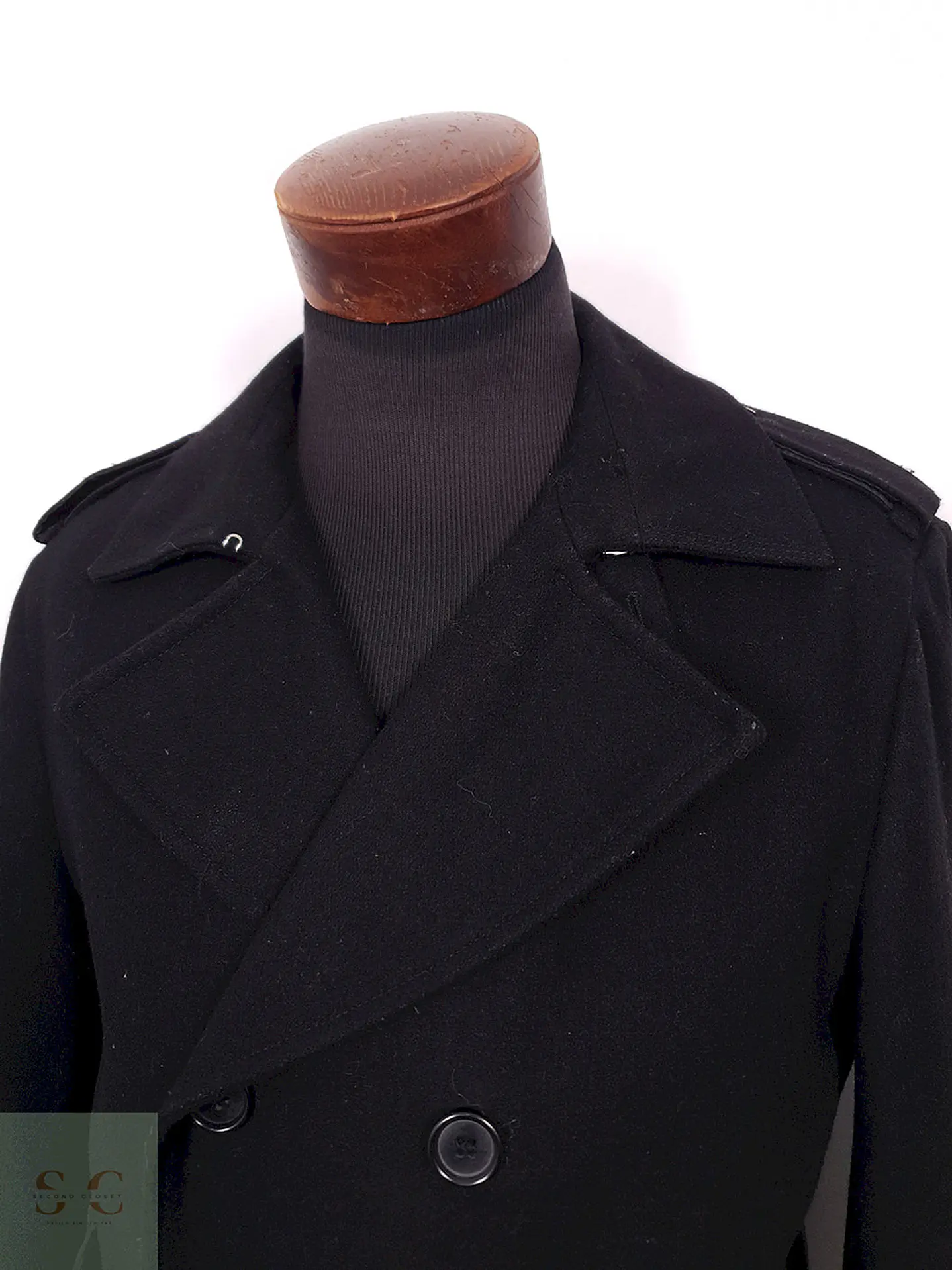 Abrigo Marinero Coolwater Negro 75% Lana - Talla M 6