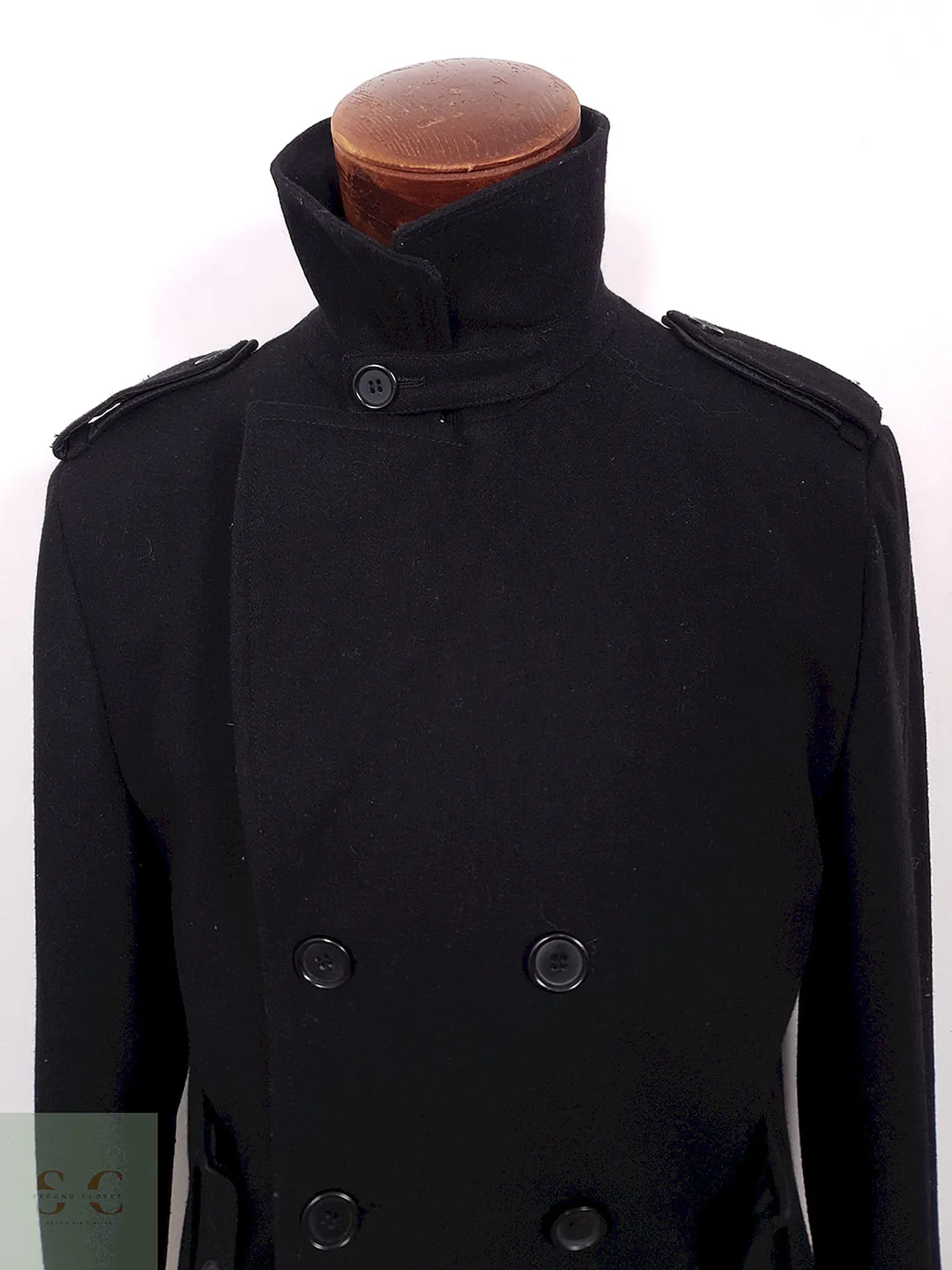 Abrigo Marinero Coolwater Negro 75% Lana - Talla M 7