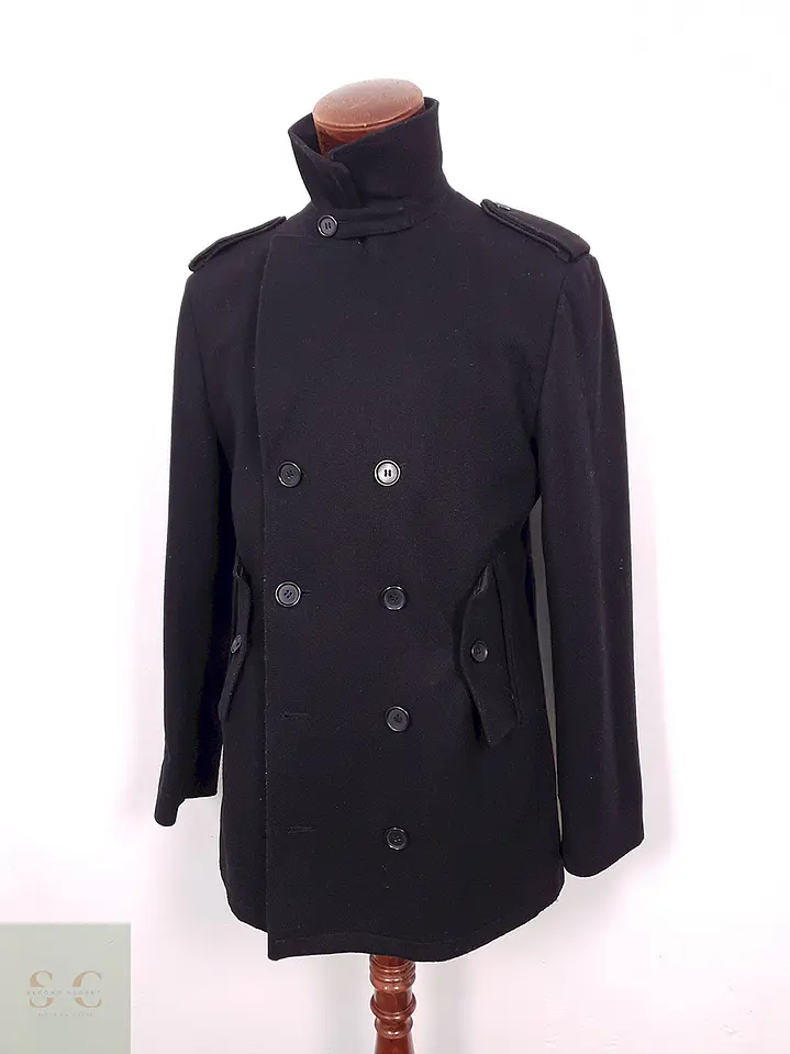 Abrigo Marinero Coolwater Negro 75% Lana - Talla M 8
