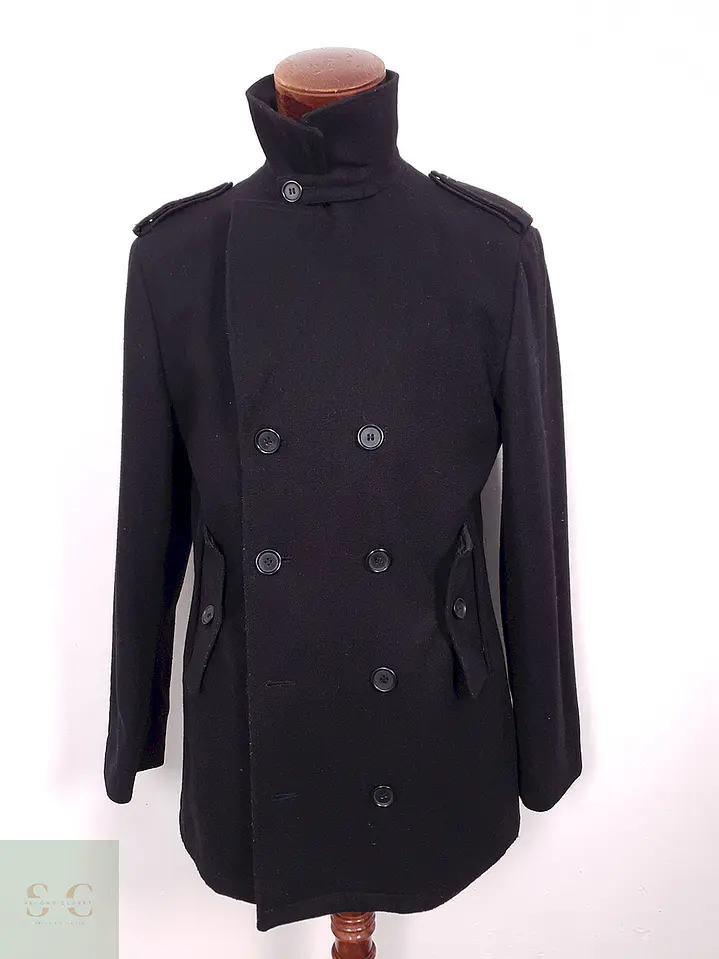 Abrigo Marinero Coolwater Negro 75% Lana - Talla M 9