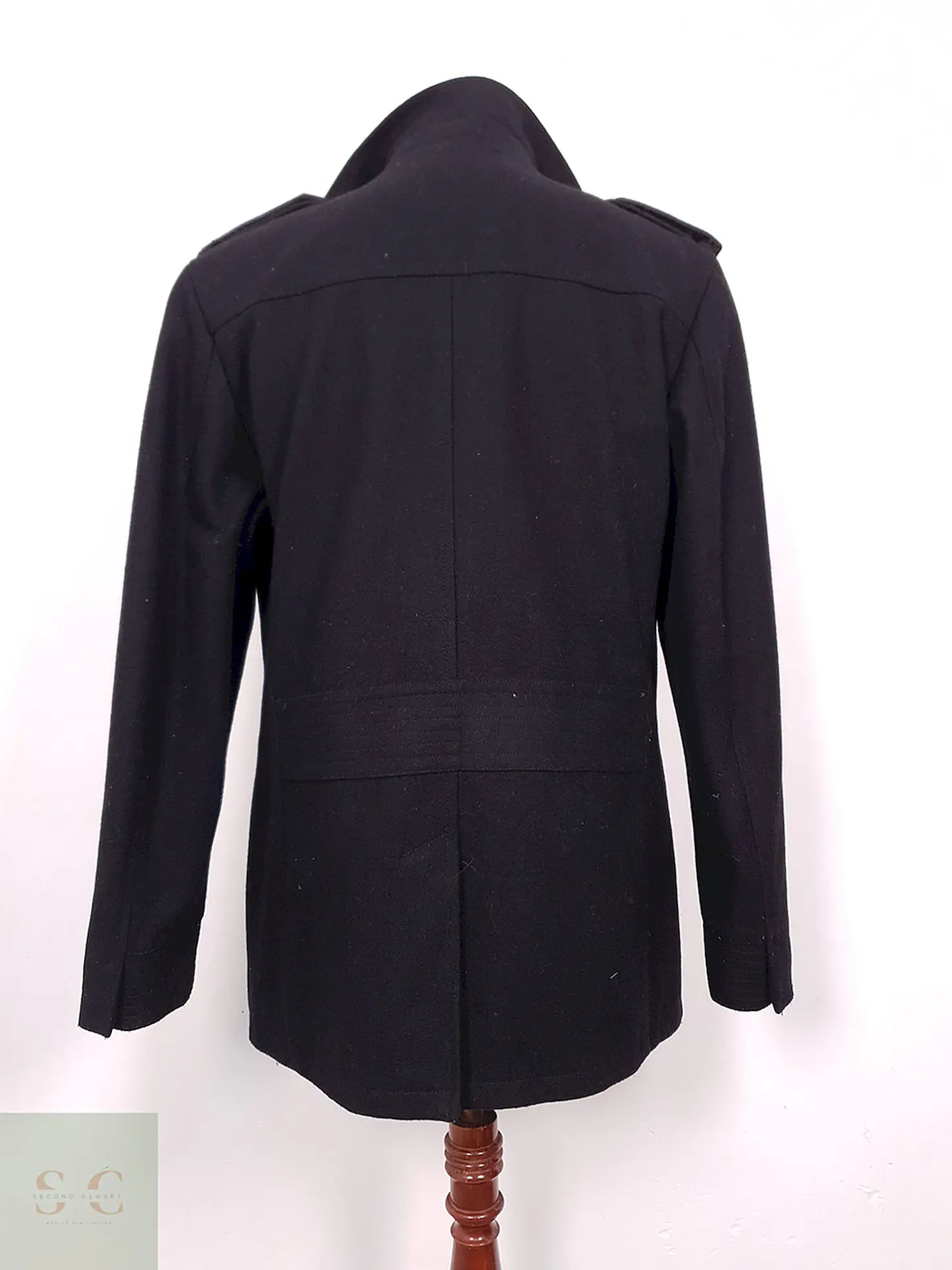 Abrigo Marinero Coolwater Negro 75% Lana - Talla M 13