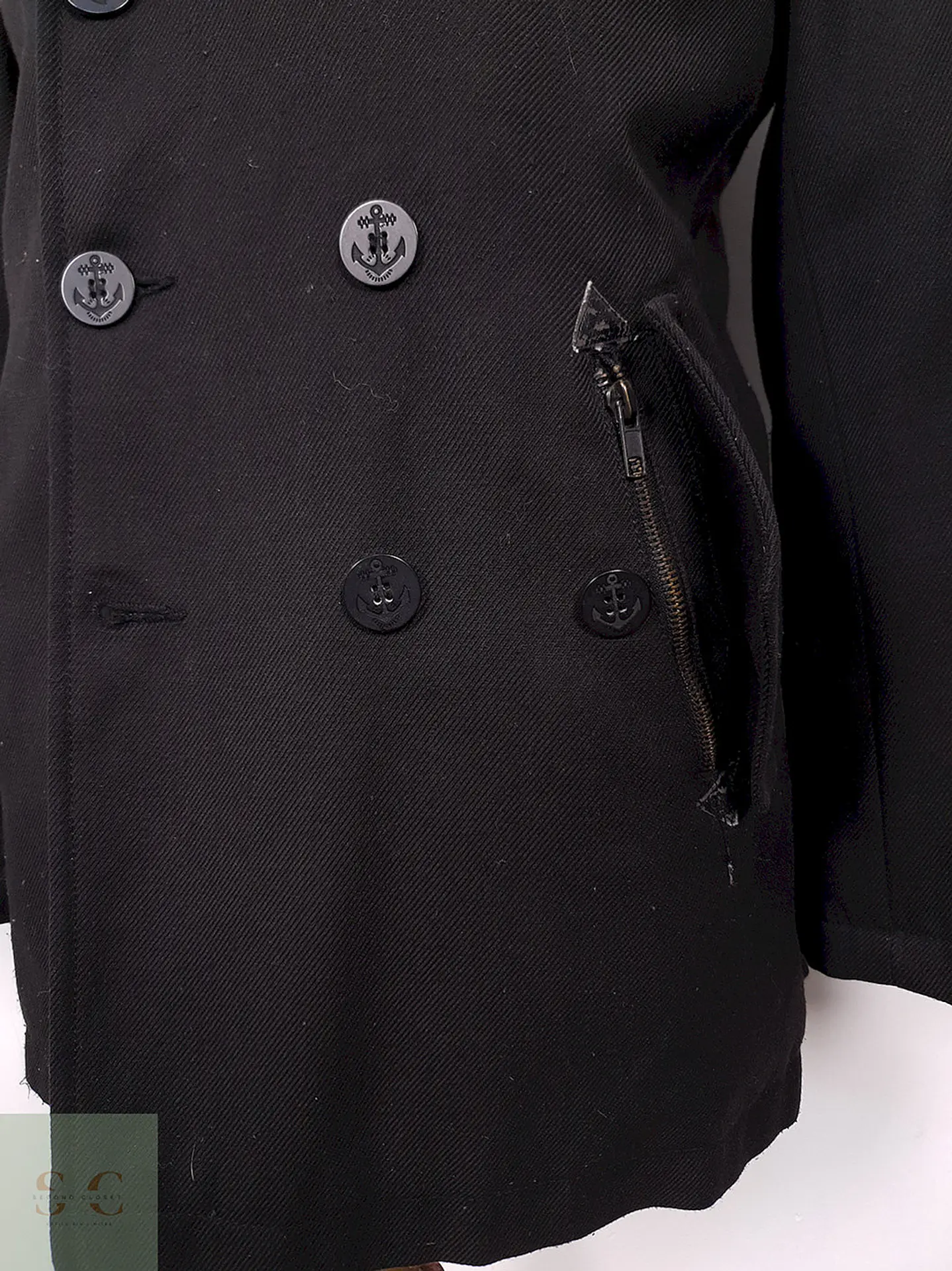 Abrigo Marinero Zara Young Negro Mezcla Lana - Talla S 3
