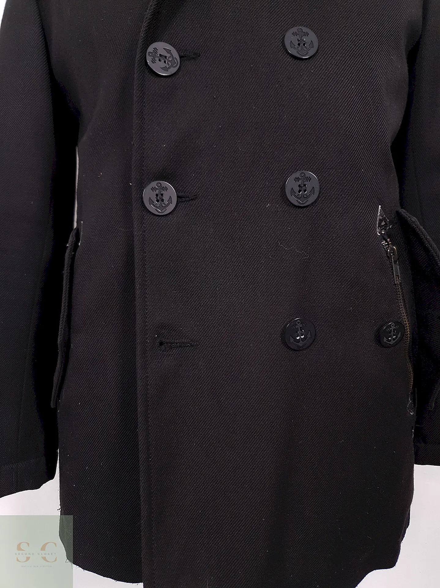 Abrigo Marinero Zara Young Negro Mezcla Lana - Talla S 4