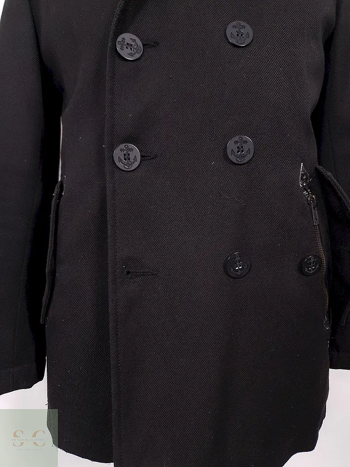 Abrigo Marinero Zara Young Negro Mezcla Lana - Talla S 4