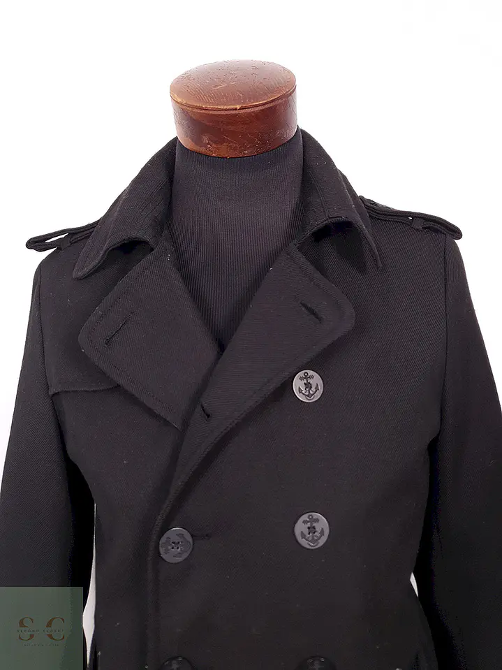 Abrigo Marinero Zara Young Negro Mezcla Lana - Talla S 5