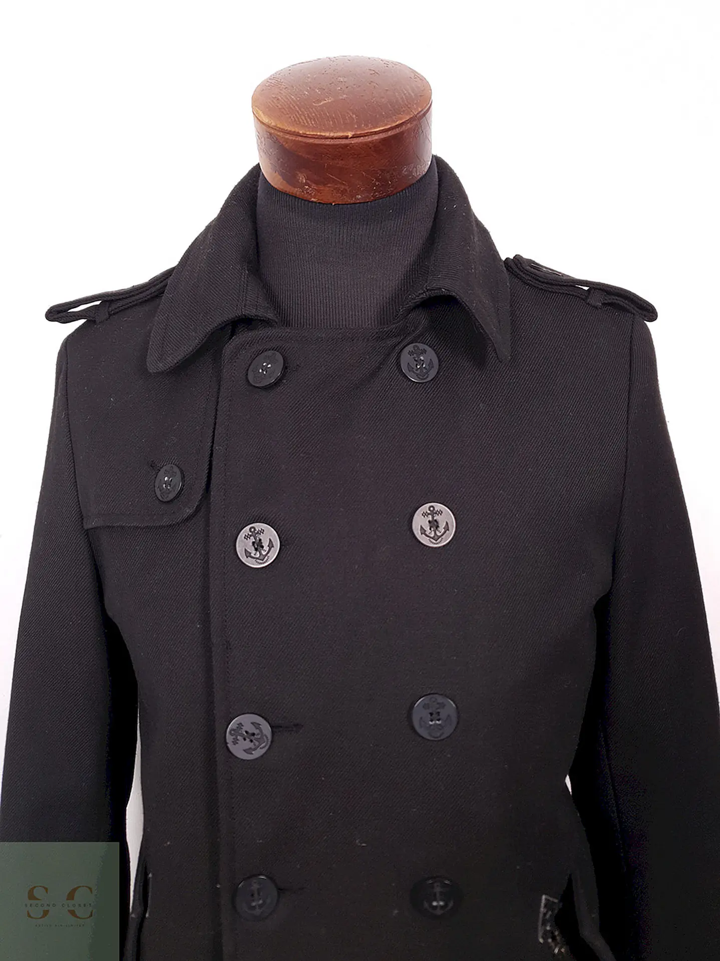Abrigo Marinero Zara Young Negro Mezcla Lana - Talla S 6