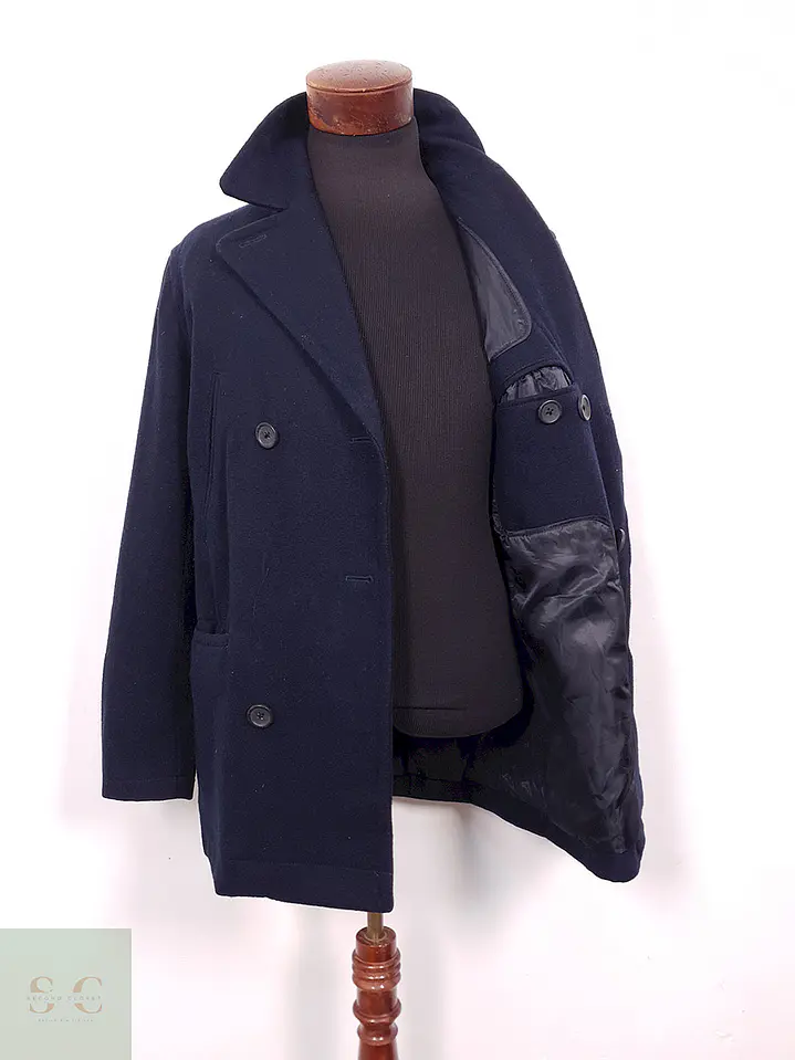 Abrigo Marinero Banana Republic Azul Lana - Talla M 8
