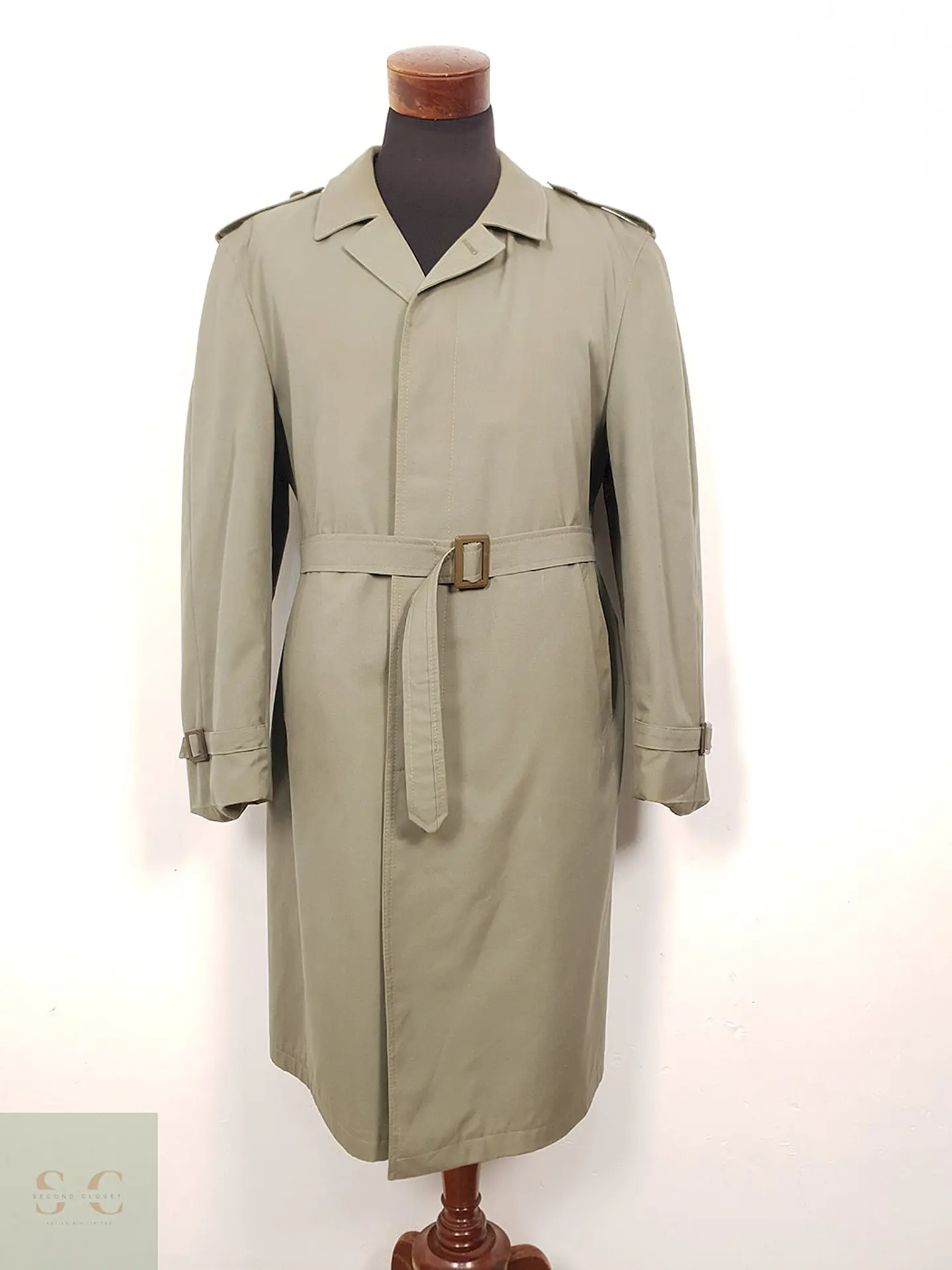 Gabardina Clásica Verde Salvia con Forro Acolchado Desmontable – TALLA LXL 1