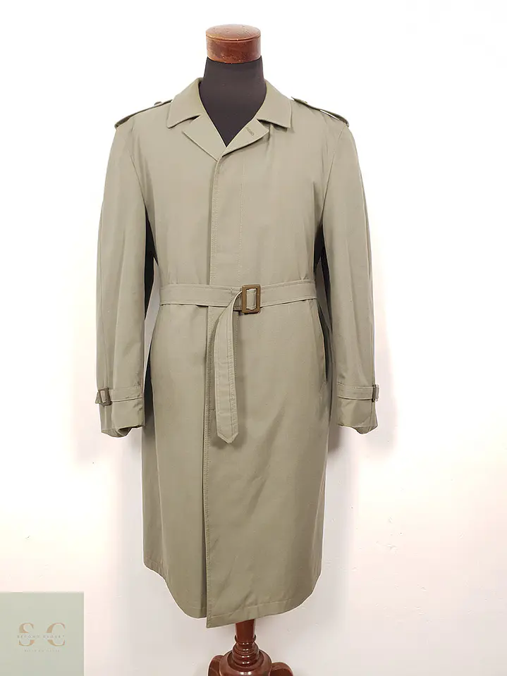 Gabardina Clásica Verde Salvia con Forro Acolchado Desmontable – TALLA LXL 1