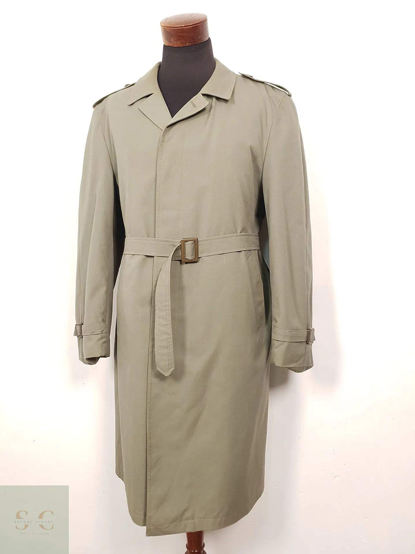 Gabardina Clásica Verde Salvia con Forro Acolchado Desmontable – TALLA LXL 2