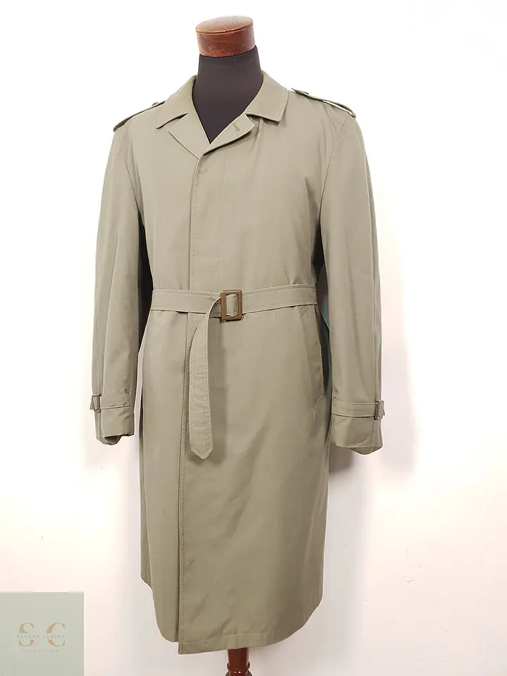 Gabardina Clásica Verde Salvia con Forro Acolchado Desmontable – TALLA LXL 2